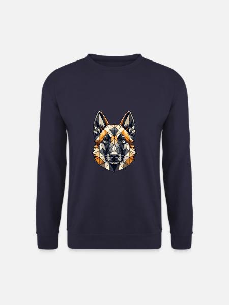 Geometric Art Belgian Malinois Belgian Shepherd - Unisex Sweatshirt - navy