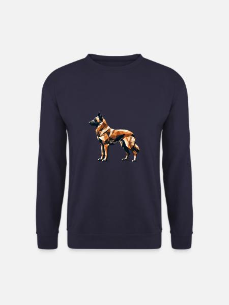 Geometrische Kunst Belgischer Malinois Belgischer Schäferhund - Unisex Pullover - Navy