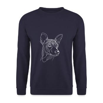 Line Art Peruanischer haarloser Hund - Unisex Pullover - Navy - Vorne - Alina (178cm) & Michal (187cm)
