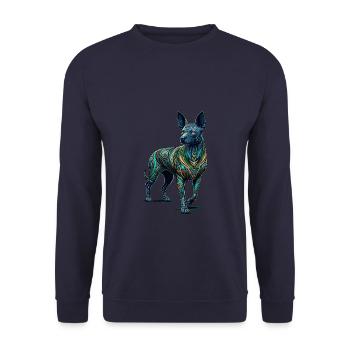 Mandala Art Peruanischer haarloser Hund - Unisex Pullover - Navy - Vorne - Alina (178cm) & Michal (187cm)