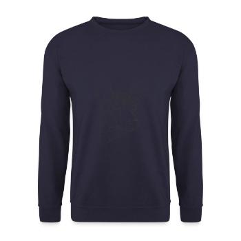 Line Art Peruanischer haarloser Hund - Unisex Pullover - Navy - Vorne - Alina (178cm) & Michal (187cm)