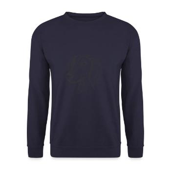 Line Art Saluki Chien Lévrier Persan - Sweat-shirt Unisexe - marine - Devant - Alina (178cm) & Michal (187cm)