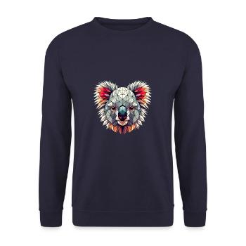 Geometric Art Koala Koalas - Unisex Sweatshirt - navy - Front - Alina (178cm) & Michal (187cm)