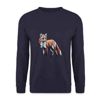 Geometric Art Fox Foxes - Unisex Sweatshirt - navy - Front - Alina (178cm) & Michal (187cm)
