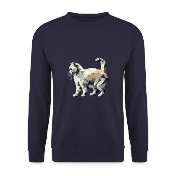 Geometric Art LaPerm LaPerms - Unisex Sweatshirt - navy - Front - Alina (178cm) & Michal (187cm)