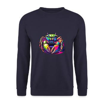 Colorful Pop Art Crab Crabs - Unisex Sweatshirt - navy - Front - Alina (178cm) & Michal (187cm)