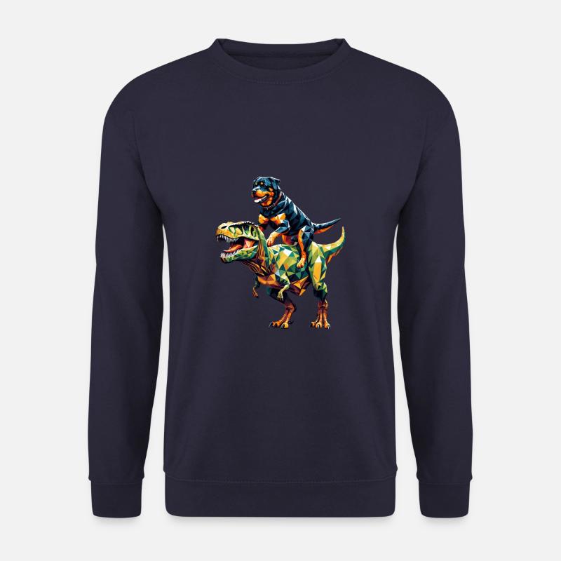 Geometric Art Dinosaur T-Rex Rottweiler - Unisex Sweatshirt - navy
