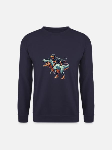 Geometric Art Dinosaur T-Rex Rottweiler - Unisex Sweatshirt - navy