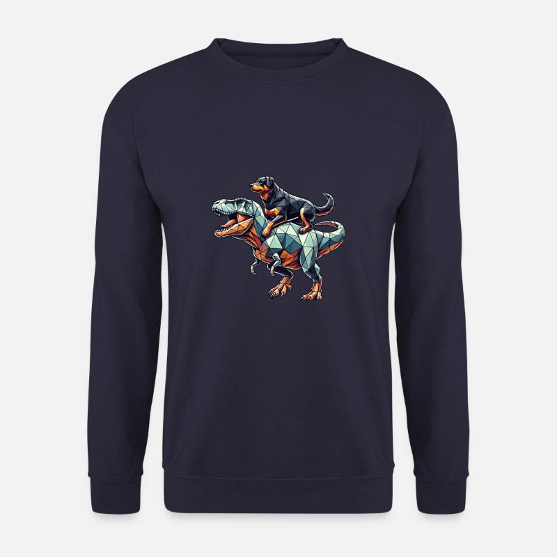 Geometric Art Dinosaur T-Rex Rottweiler - Unisex Sweatshirt - navy