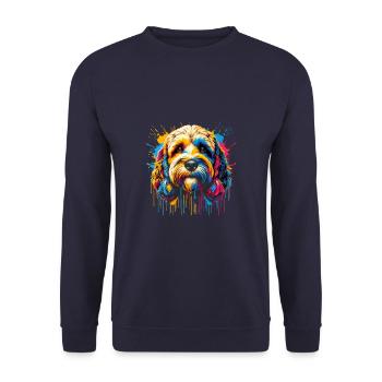 Splash Art Cockapoo Cockapoos Cockerpoo - Unisex Sweatshirt - navy - Front - Alina (178cm) & Michal (187cm)