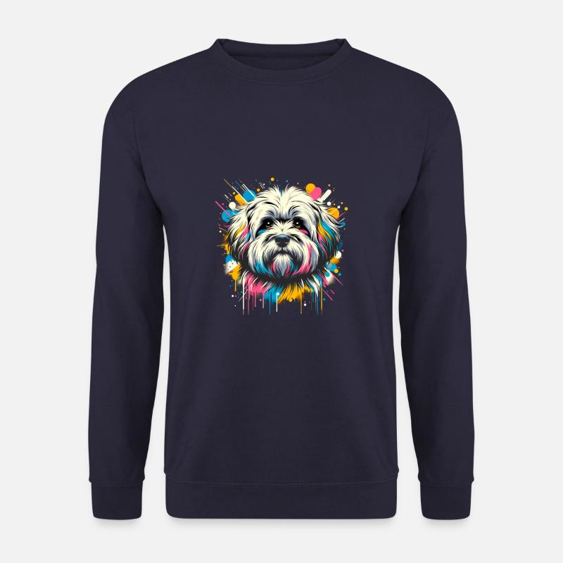 Colorful Splash Art Coton de Tuléar - Sweat-shirt Unisexe - marine