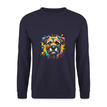 Splash Art Border Terrier Border Terriers - Sweat-shirt Unisexe - marine - Devant - Alina (178cm) & Michal (187cm)