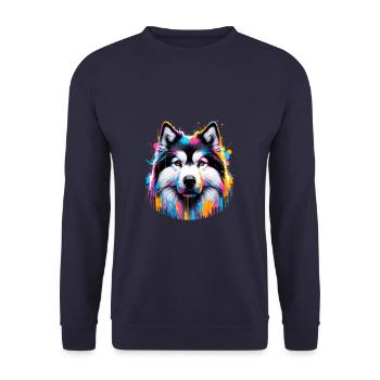 Splash Art Chien esquimau canadien - Sweat-shirt Unisexe - marine - Devant - Alina (178cm) & Michal (187cm)