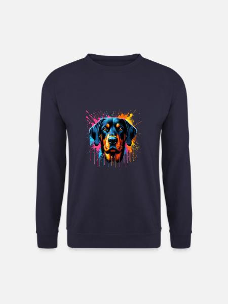 Bunte Splash Art Bayerischer Bergspürhund - Unisex Pullover - Navy