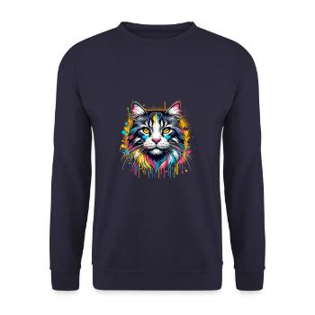 Éclaboussures colorées Art Californie pailleté - Sweat-shirt Unisexe - marine - Devant - Alina (178cm) & Michal (187cm)