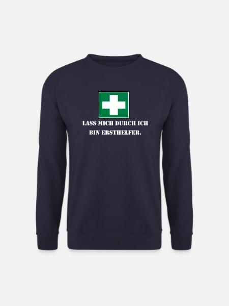Lass mich durch ich bin Ersthelfer (weiß) - Unisex Pullover - Navy