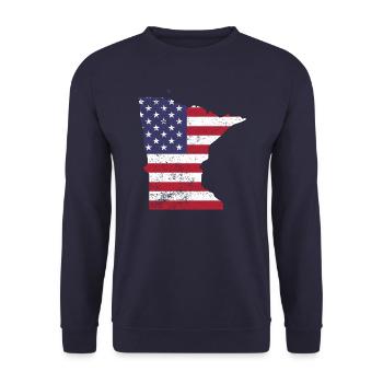 Minnesota - Unisex Pullover - Navy - Vorne - Alina (178cm) & Michal (187cm)