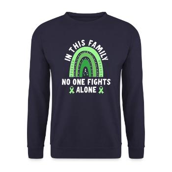 In May, we wear Green Mental Health - Unisex Sweatshirt - navy - Front - Alina (178cm) & Michal (187cm)