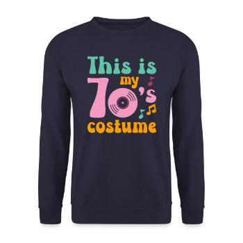 Das ist mein 70er Jahre Kostüm - Unisex Pullover - Navy - Vorne - Alina (178cm) & Michal (187cm)