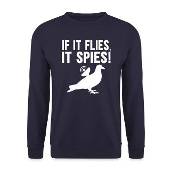 Quand il vole, il espionne - Sweat-shirt Unisexe - marine - Devant - Alina (178cm) & Michal (187cm)