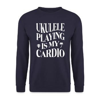 Ukulele playing is my cardio - Unisex Sweatshirt - navy - Front - Alina (178cm) & Michal (187cm)