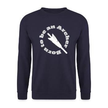 Né pour être une lumière d’archer - Sweat-shirt Unisexe - marine - Devant - Alina (178cm) & Michal (187cm)