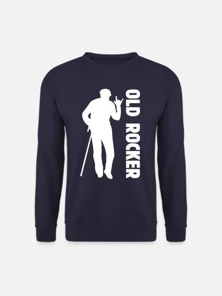 Old Rocker! Old Rocker, Rock 'n' Roll, (white) - Unisex Sweatshirt - navy