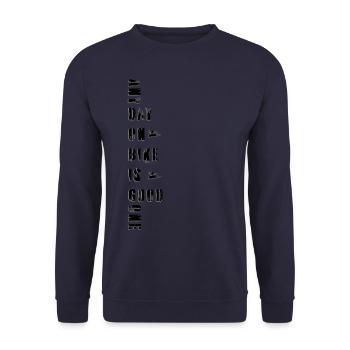 any day on a bike - Unisex Sweatshirt - navy - Front - Alina (178cm) & Michal (187cm)