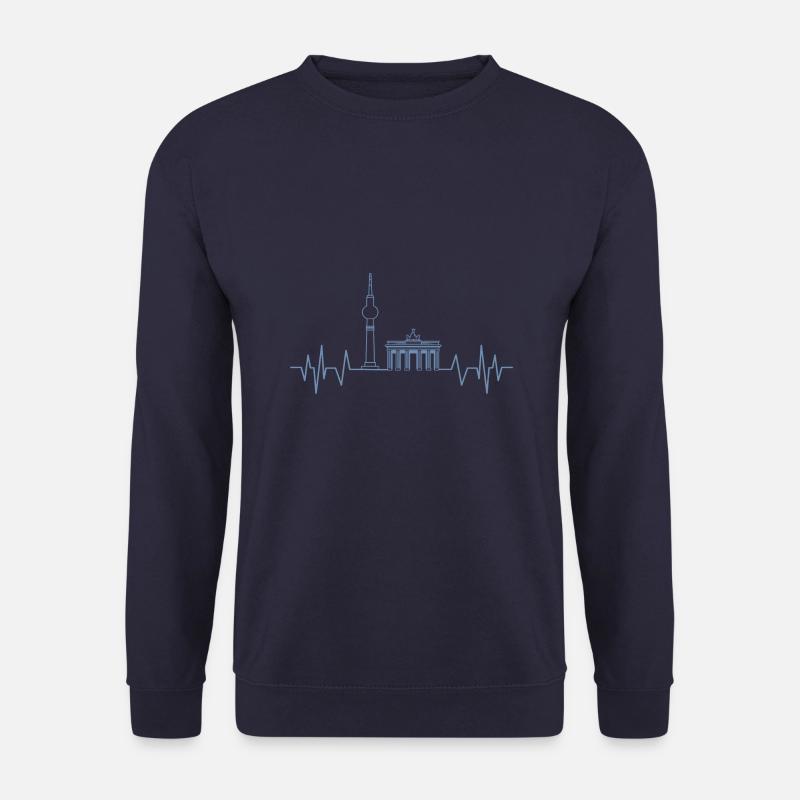 Berlin Herzschlag Design Fernsehturm und - Unisex Pullover - Navy