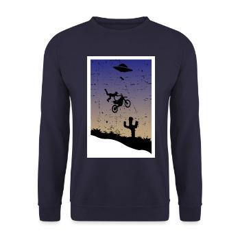Motocross Stunt - Unisex Pullover - Navy - Vorne - Alina (178cm) & Michal (187cm)