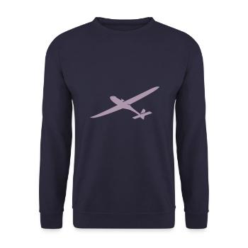 Sky Glider: Silhouette of a glider - Unisex Sweatshirt - navy - Front - Alina (178cm) & Michal (187cm)