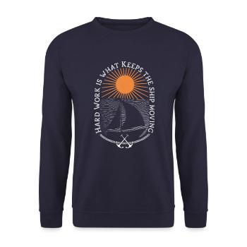 Inspirational Boat Phrase, Original Nautical Gift - Unisex Sweatshirt - navy - Front - Alina (178cm) & Michal (187cm)