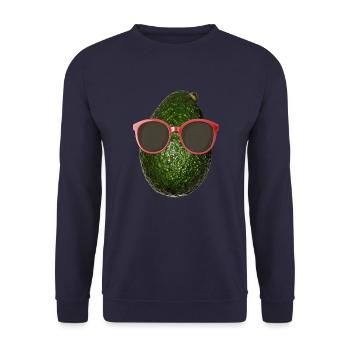 Avocado Gifts> Funny Avocados Wearing Sunglasses - Unisex Sweatshirt - navy - Front - Alina (178cm) & Michal (187cm)