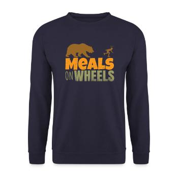 Inlineskates Meals ın Wheels! - Inlineskater Skate - Unisex Pullover - Navy - Vorne - Alina (178cm) & Michal (187cm)
