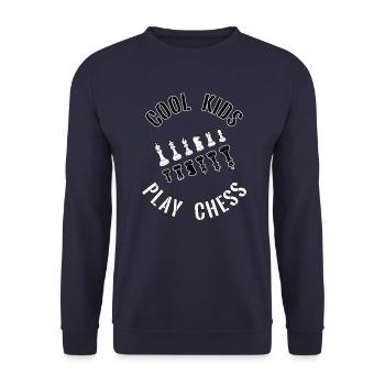 Cool Kids Play Chess Toutes les pièces cadeau - Sweat-shirt Unisexe - marine - Devant - Alina (178cm) & Michal (187cm)