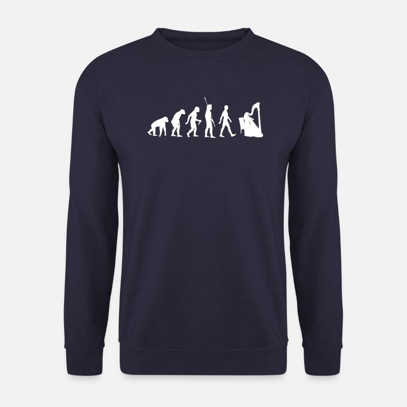 Evolution Harfe - Harfenspielerin Musikliebe - Unisex Pullover - Navy