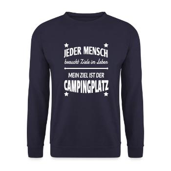 Campingplatz Campen Camping Ziel Leben Geschenk - Unisex Pullover - Navy - Vorne - Alina (178cm) & Michal (187cm)