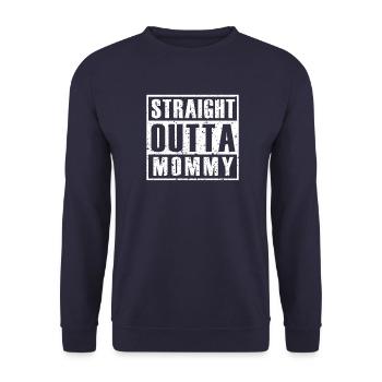 Straight Outta Mommy - Unisex Pullover - Navy - Vorne - Alina (178cm) & Michal (187cm)