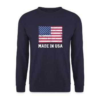 Drapeau des États-Unis / Fabriqué aux États-Unis - Sweat-shirt Unisexe - marine - Devant - Alina (178cm) & Michal (187cm)