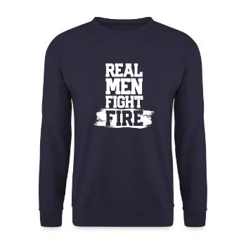 Real Men Fighting Fire Gift - Unisex Sweatshirt - navy - Front - Alina (178cm) & Michal (187cm)