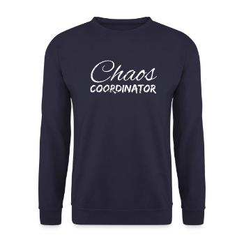 Chaos Durcheinander Unordnung Verwirrung Wirrwarr - Unisex Pullover - Navy - Vorne - Alina (178cm) & Michal (187cm)