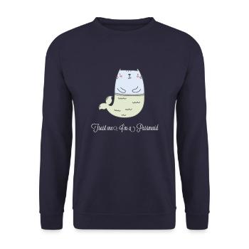 Chat de sirène - Sweat-shirt Unisexe - marine - Devant - Alina (178cm) & Michal (187cm)