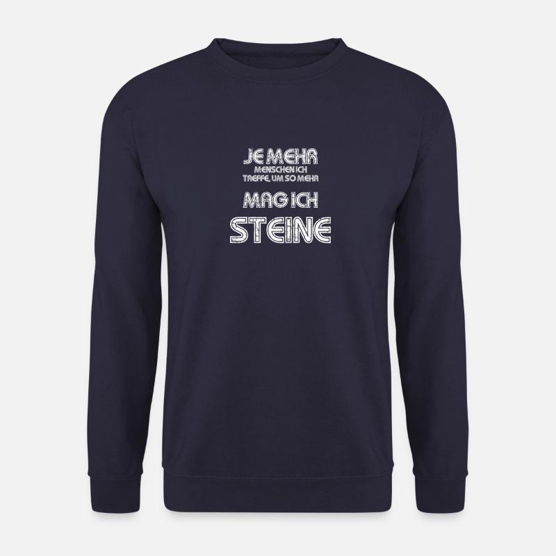 Lustig: ich mag Steine je mehr Menschen ich treffe - Unisex Pullover - Navy