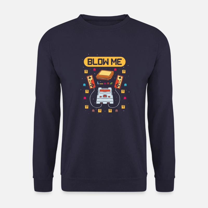 Retro Gaming Blow Me 80s 90s - Unisex Pullover - Navy