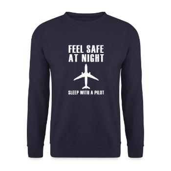 Dormir avec un cadeau sexe pilote haut mile - Sweat-shirt Unisexe - marine - Devant - Alina (178cm) & Michal (187cm)