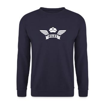 Pilote chemise cadeau pilote parfait - Sweat-shirt Unisexe - marine - Devant - Alina (178cm) & Michal (187cm)