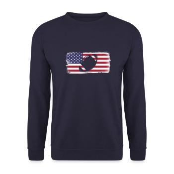 American Flag Football - Unisex Sweatshirt - navy - Front - Alina (178cm) & Michal (187cm)