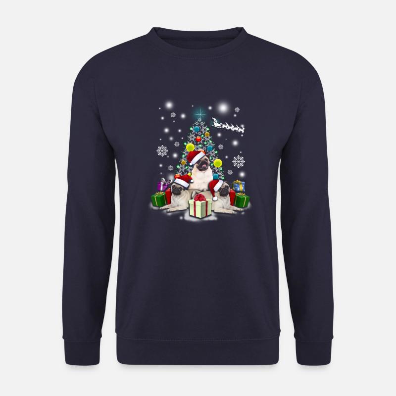 Mops Weihnachten - Unisex Pullover - Navy
