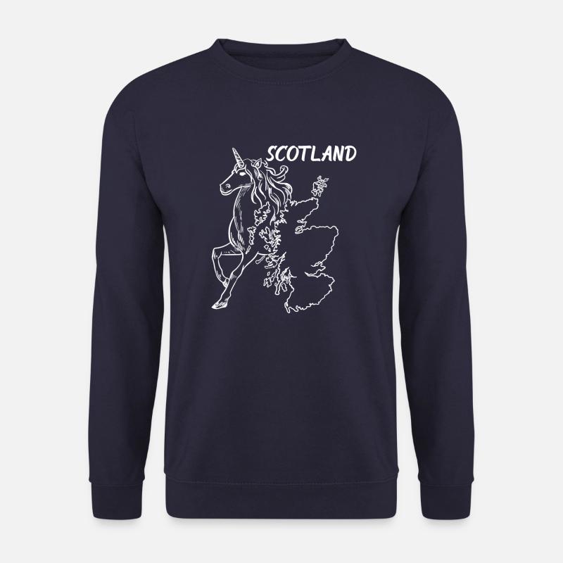 Schottland Land Karte und Einhorn - Unisex Pullover - Navy