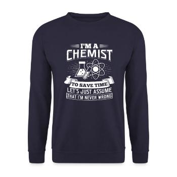 Je suis un chimiste scientifique professeur professeur cadeau - Sweat-shirt Unisexe - marine - Devant - Alina (178cm) & Michal (187cm)